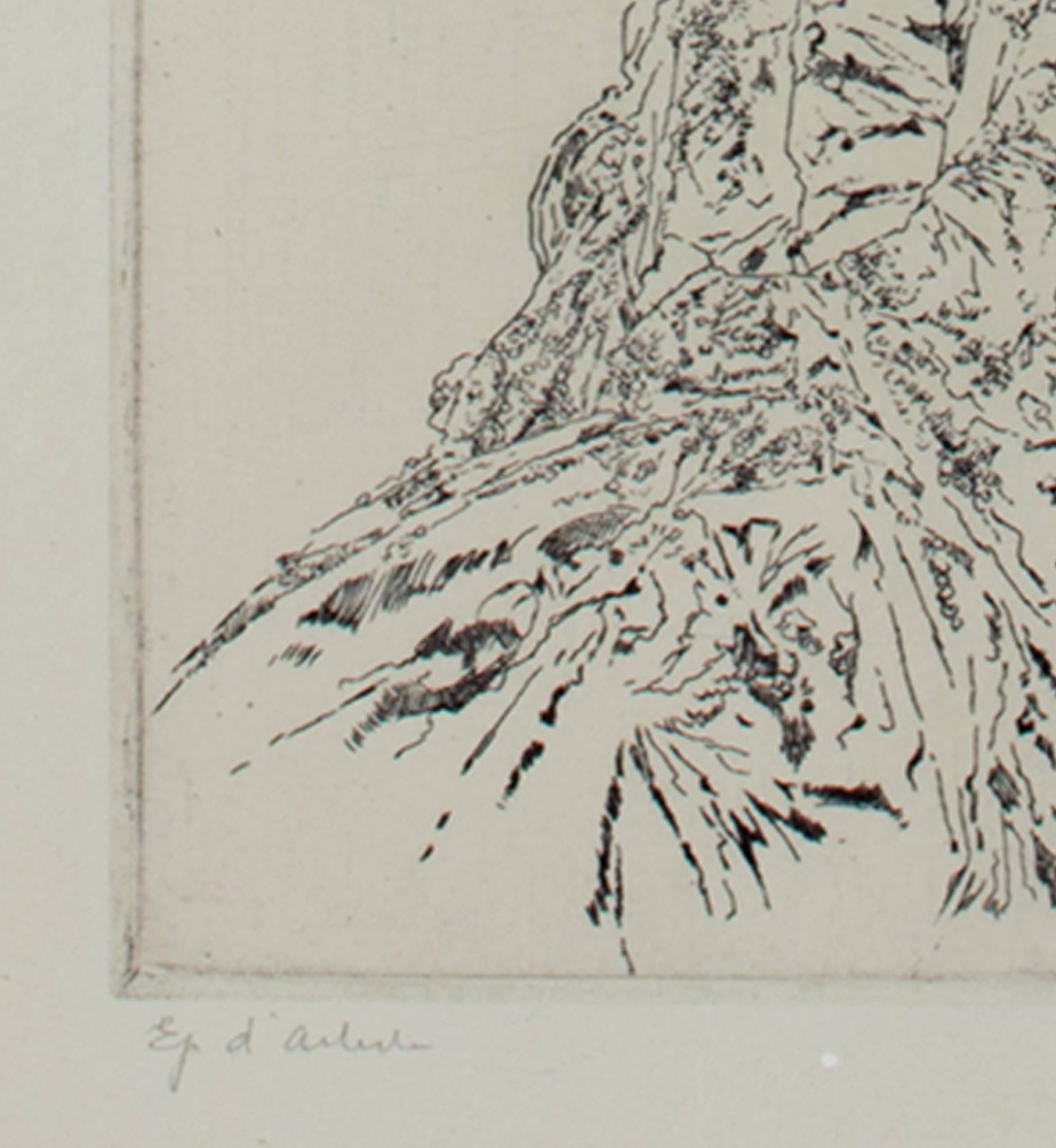 „La Mere de Whistler“, eine Radierung und Kaltnadelradierung, signiert von Auguste Brouet im Angebot 3