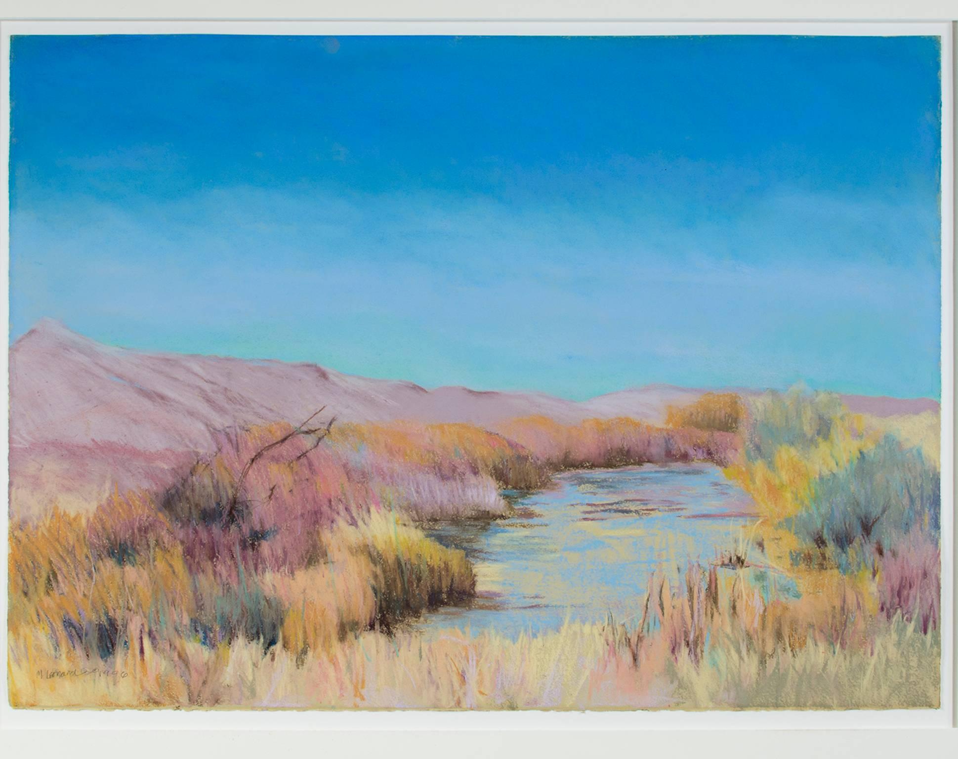 "Bosque del Apache, NM, " a Pastel signed by Peggy Leonard