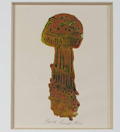 "Mushroom, " a Color Collagraph signed by Faith Taylor 
