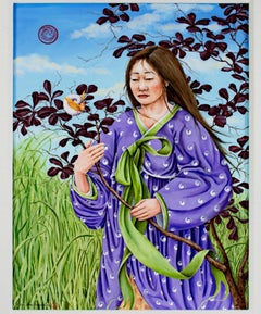 "The Messenger," an Oil on Gesso Board signed by Karin Krohne Kaufman 