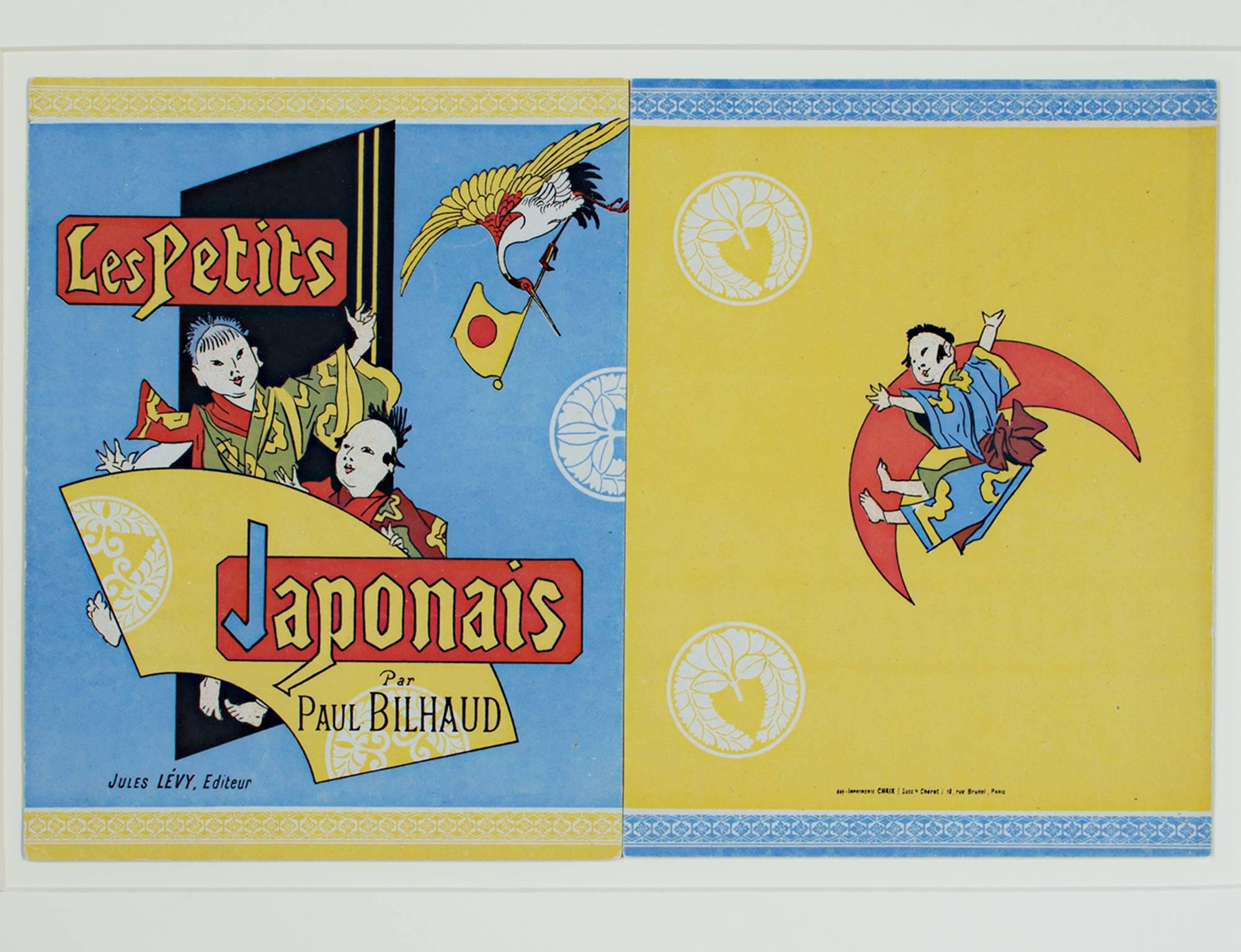 "Les Petits Japonais" ist eine originale Farblithographie von Jules Cheret. Es zeigt drei junge japanische Kinder in den Farben Rot, Gelb und Blau. Dieses Werk ist ein Entwurf für den Umschlag des Buches "Les Petits Japonais" von Paul Bilhaud. 

10"