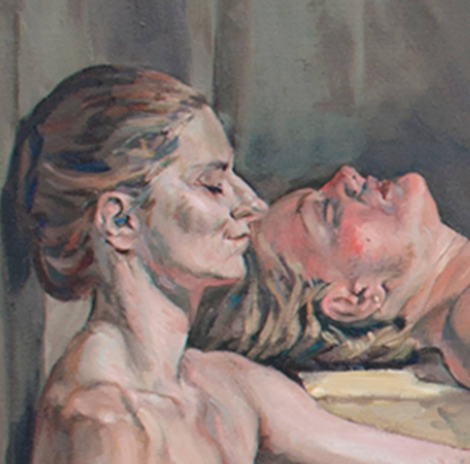 Öl Akt Weibliche Figuren Frauen Realismus Expressionismus Contemporary Sinnlich Signiert (Grau), Figurative Painting, von Alicia Czechowski