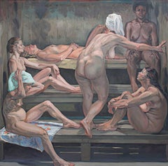 "The Sauna," Oil Painting signed by Alicia Czechowski