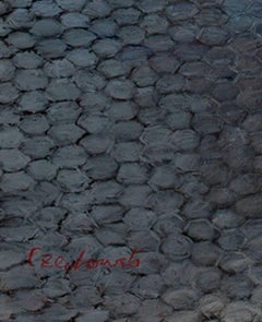 Contemporary female artist figure pastel self-portrait bathtub dramatic