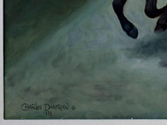 "Saloon, " am Oil on Board signed by Charles Damrow