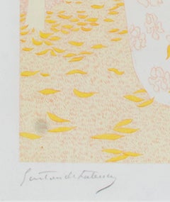 "Diane Chasseresse", litografia originale a colori firmata da Gaston de Latenay