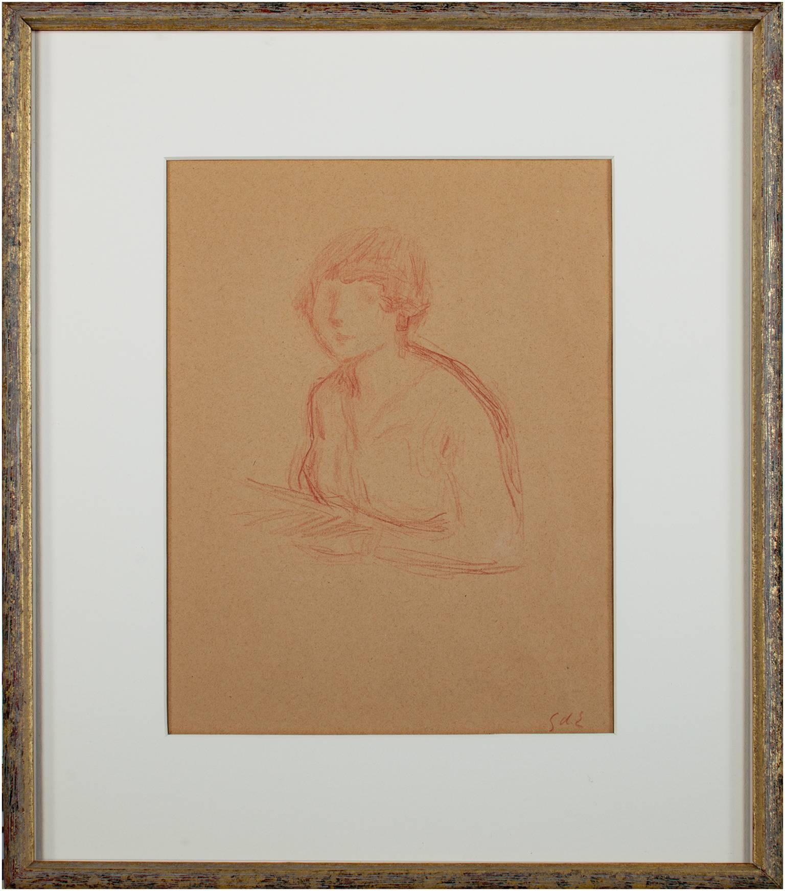 « Buste de Jeune Femme », un dessin au crayon de Georges D'Espagnat en vente 4