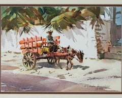 "The Orange Cart, Mazatlan, Mexico, " a Watercolor by F. Douglas Greenbowe