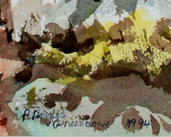 "Red Patio, Arizona, " a Watercolor signed by F. Douglas Greenbowe