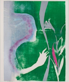 "Woman With a Lily, " a Lithograph signed AP by Paul Guiramand