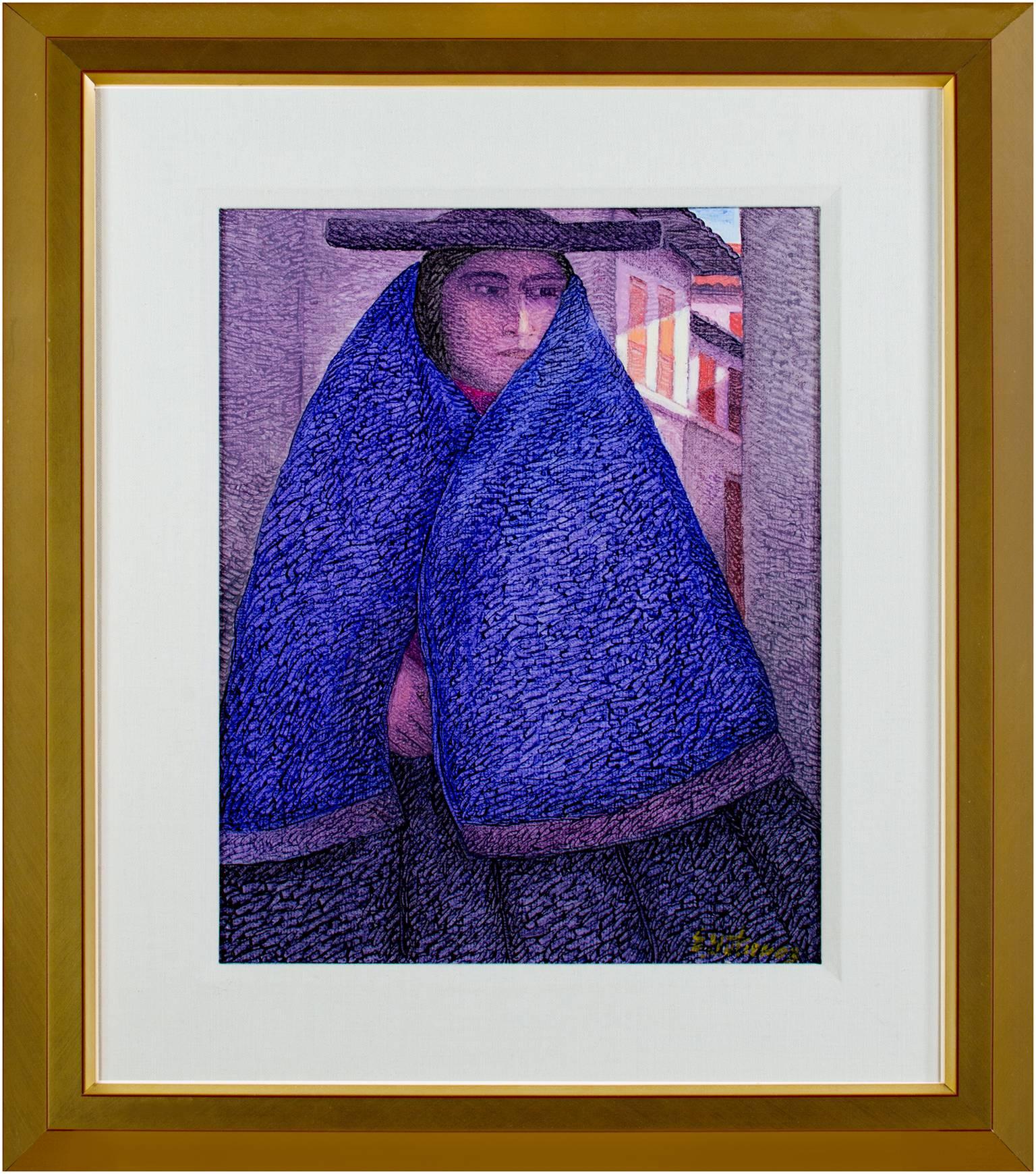 Mujer de Cuzco (Woman of Cuzco) - Painting by Ernesto Gutierrez (b.1941)