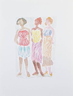 "Lady Parade I" Watercolor signed by Thea Kovac