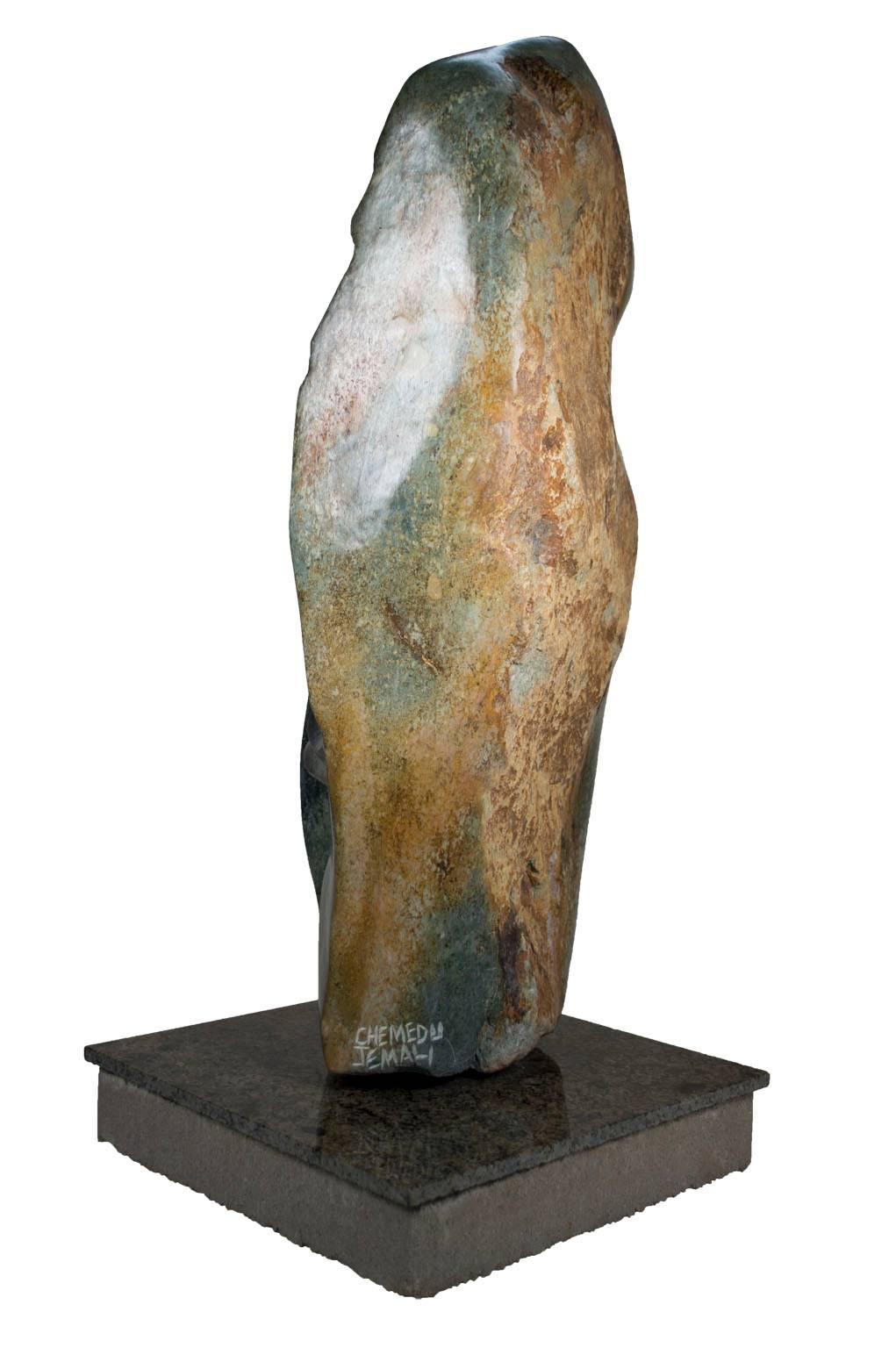 « Shona Chief », pierre serpentine sculptée signée par Chemedu Jemali en vente 3