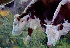 ""Grazing", Öl auf Leinwand, signiert von Heather Foster