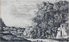 "La Fuite en Egypte (The Flight into Egypt), " Etching by Claude Lorrain