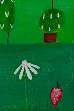 "Green Grass, Picket Fence KMH 008, " an Acrylic & Mixed Media signed by Hartley
