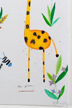 "Safari in giardino KMH 014", acrilico e tecnica mista firmata da Hartley