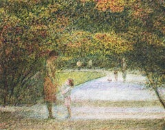 "Autumn Afternoon, " Original Color Lithograph signed by Harold Altman