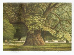 „“Großer Baum“, Original farbige Lithographie, signiert von Harold Altman