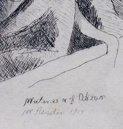 "Matinee a l'Odeon", acquaforte originale firmata da Maurice Asselin