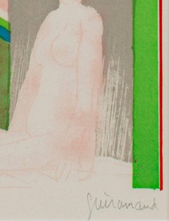 "Nude (Bonjour) Ed. of 600, " Color Lithograph signed by Paul Guiramand