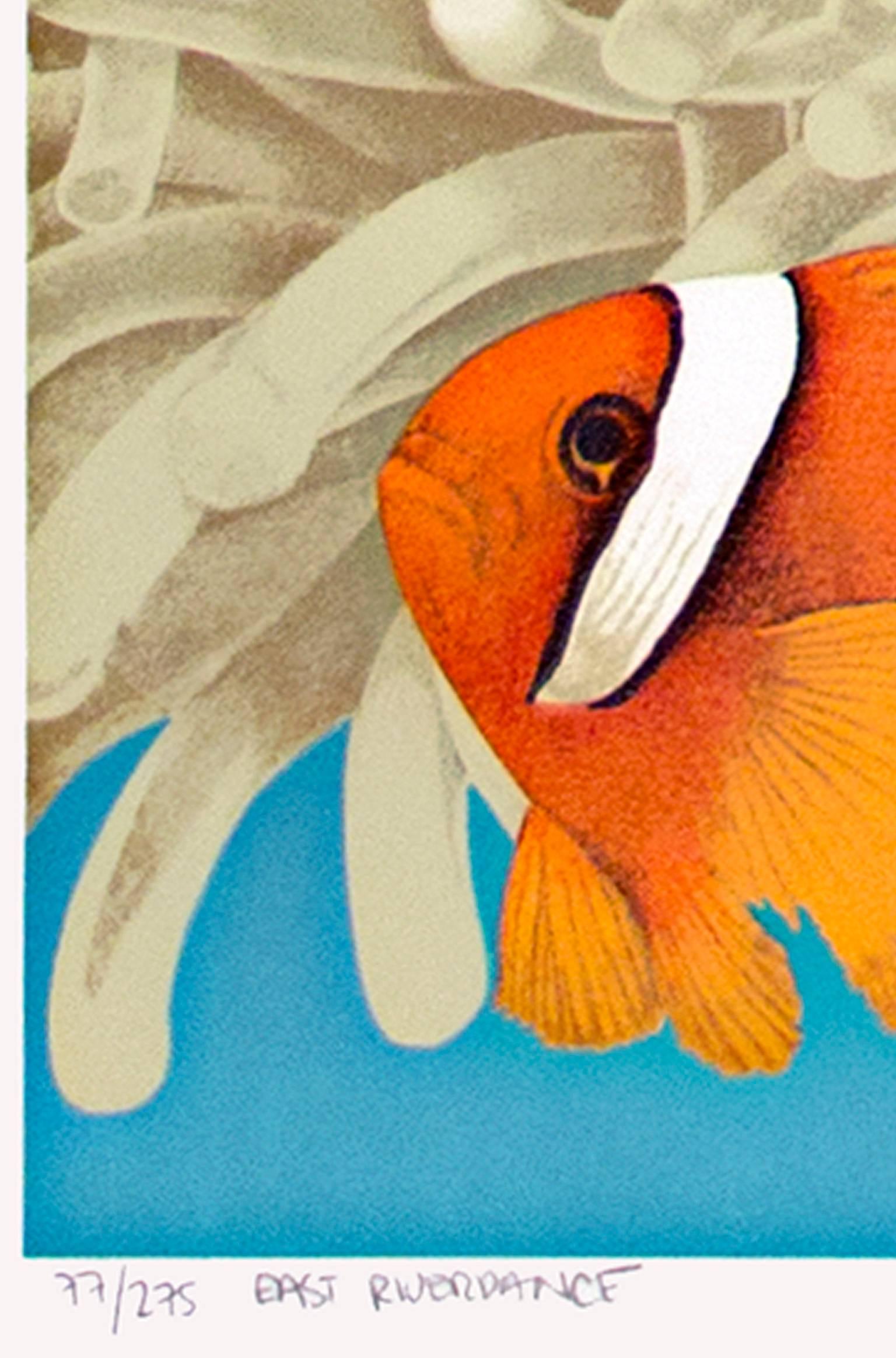 „“East River Dance“, farbige Lithographie eines Clownfish, signiert von Michael Knigin 2