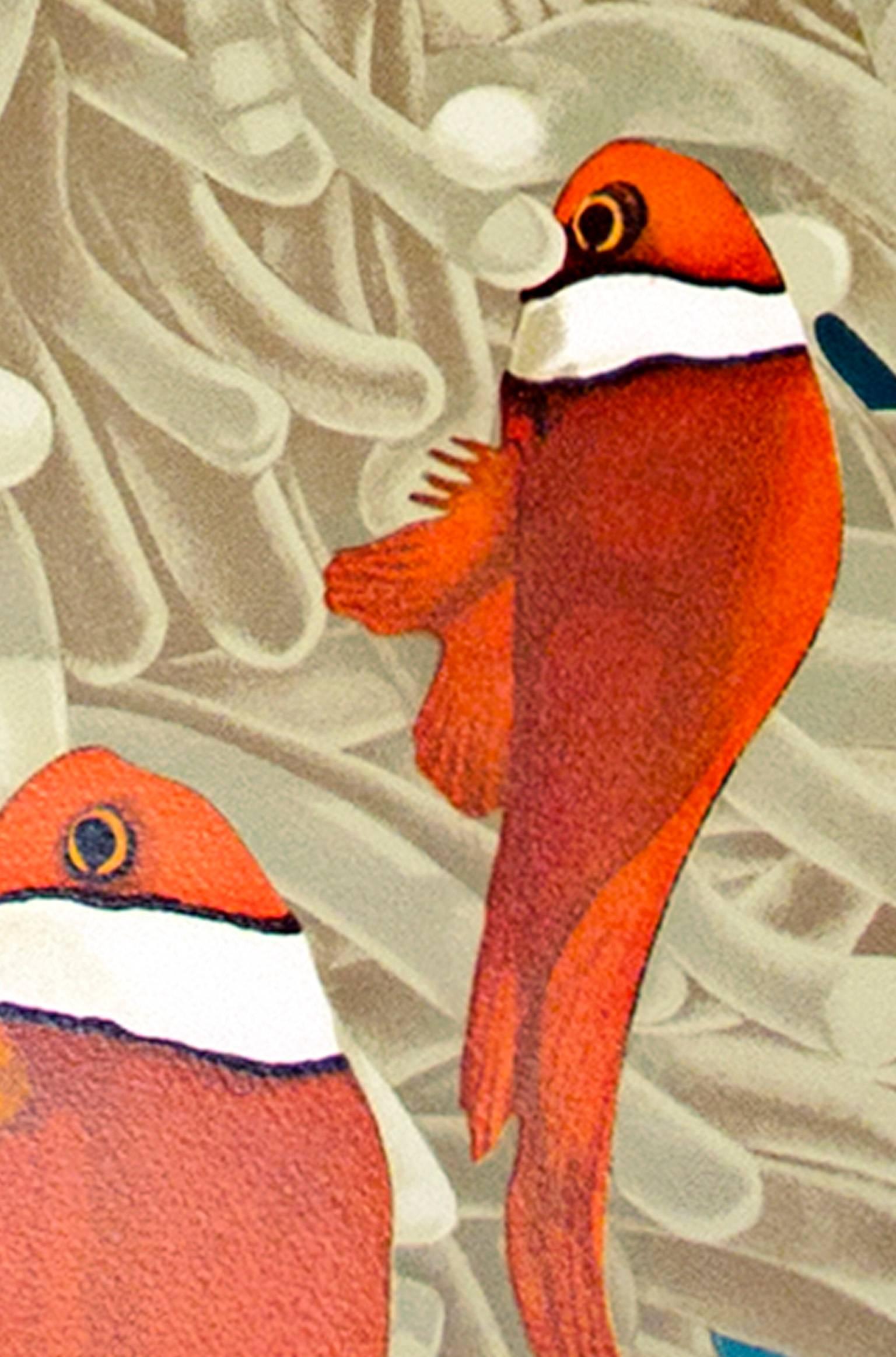 „“East River Dance“, farbige Lithographie eines Clownfish, signiert von Michael Knigin 4