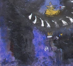 "Quiet and Peace, " Mixed Media on Paper by Xiao Ming