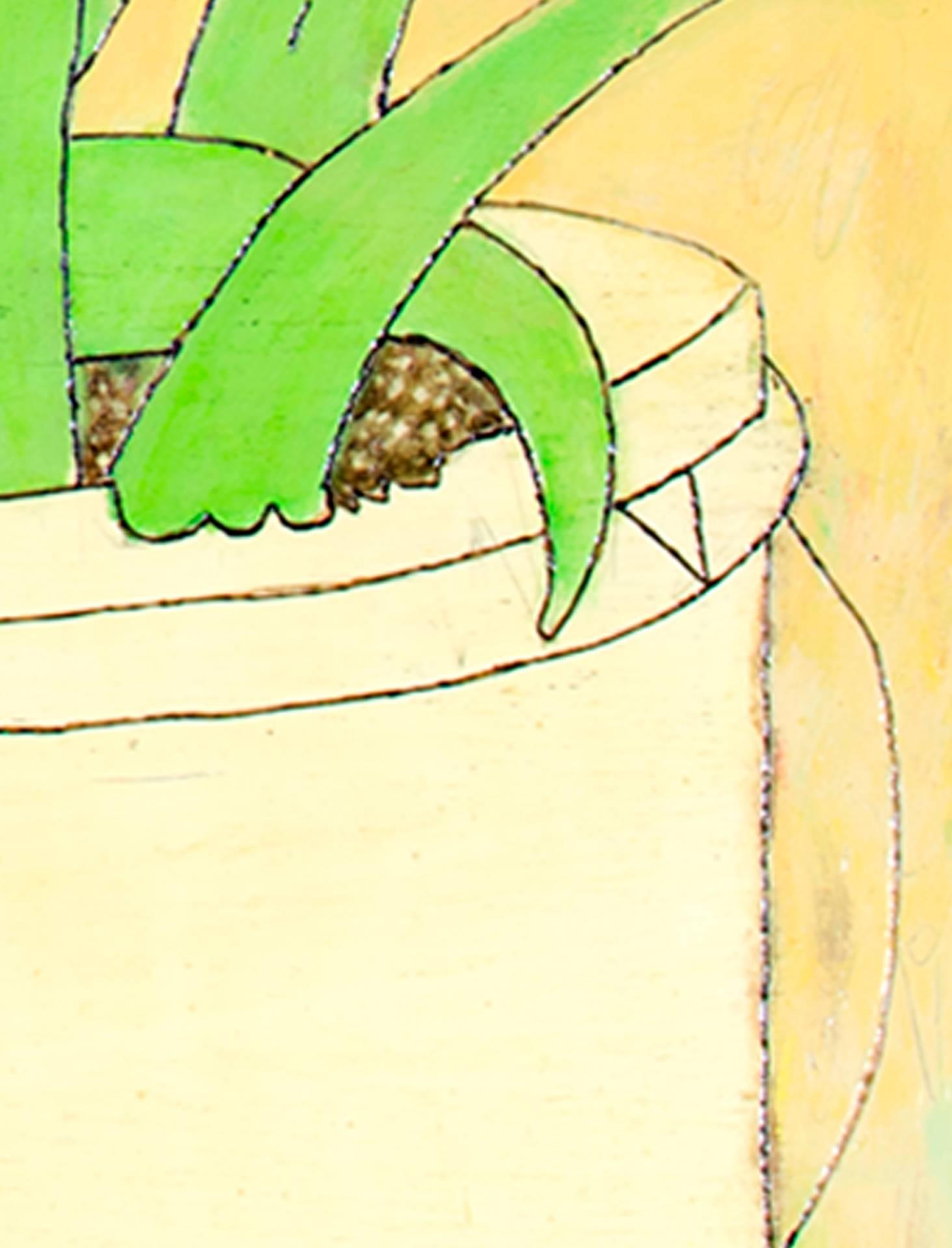 „Aloe“, Ölgemälde auf Holz, Stillleben, signiert von Robert Richter im Angebot 2