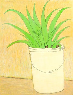"Aloe, " Oil on Wood Still Life signed by Robert Richter