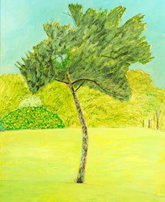 "Brush Tree, " Oil on Wood signed by Robert Richter