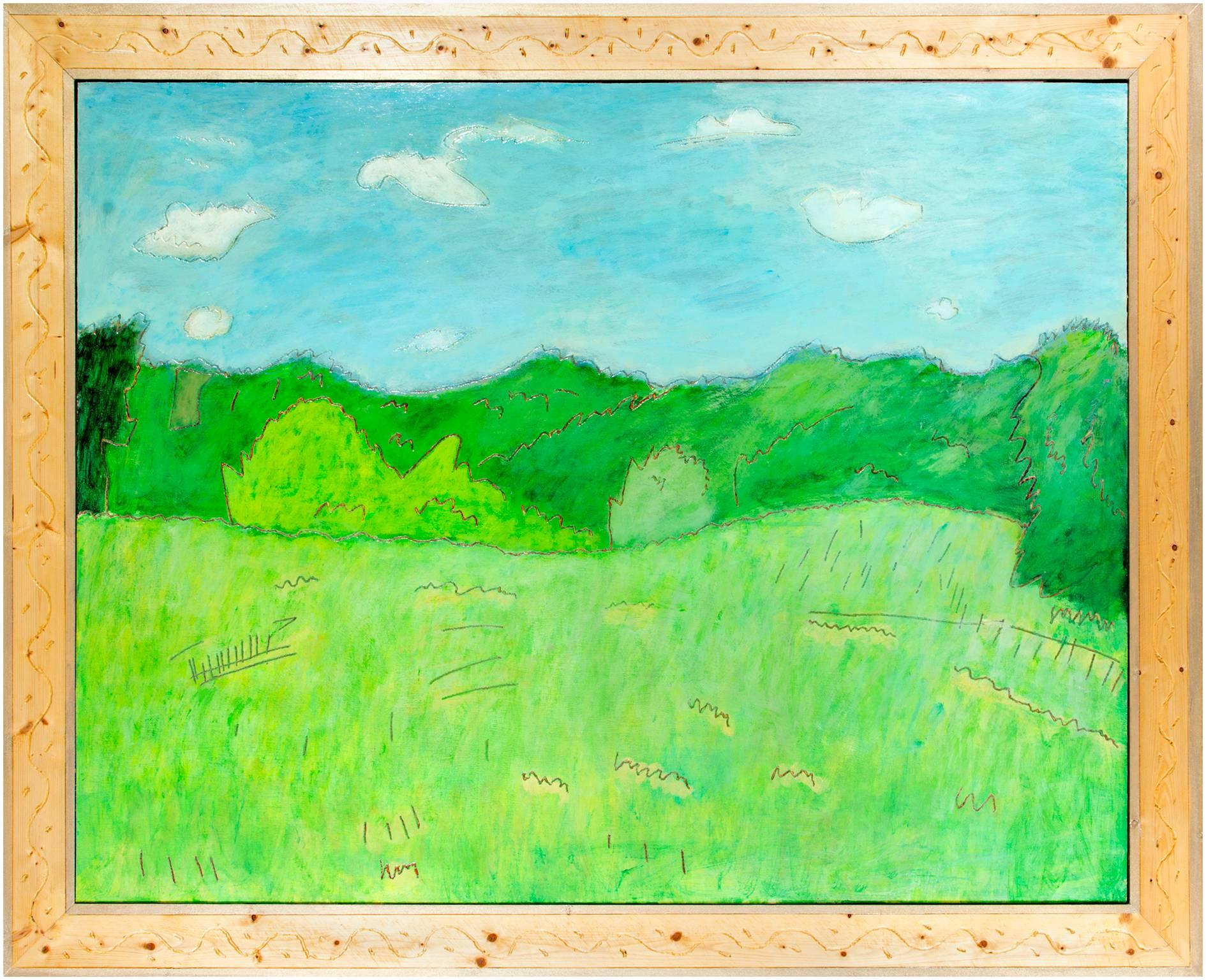 „Spring Meadow“, Öl auf Holz, signiert von Robert Richter