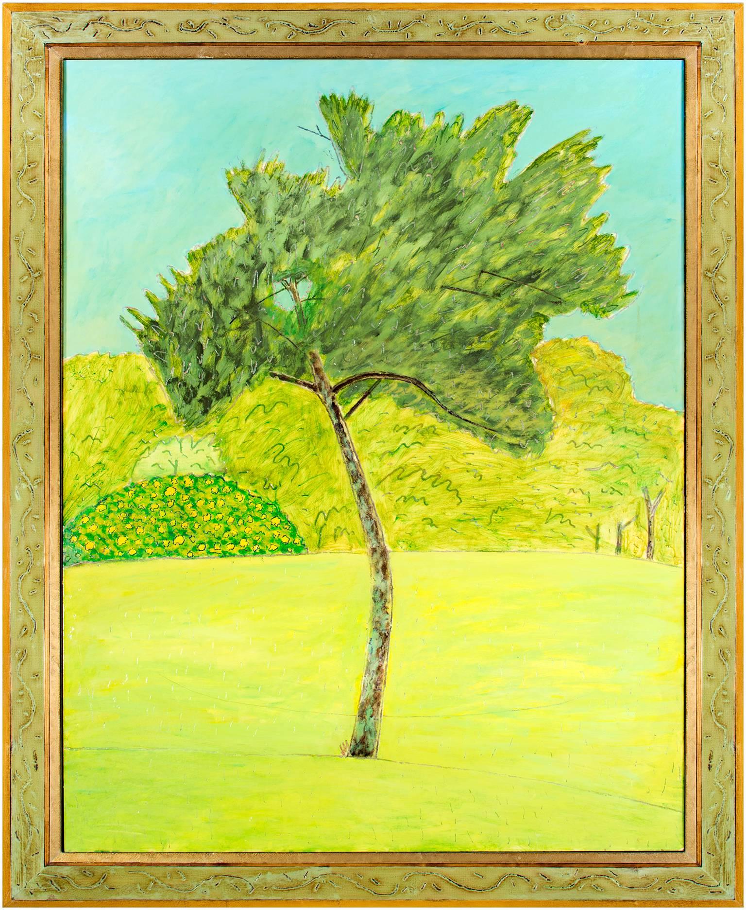 "Brush Tree, " Oil on Wood signed by Robert Richter