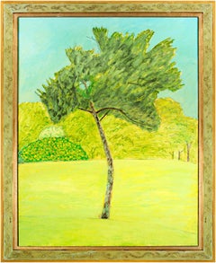 Used "Brush Tree, " Oil on Wood signed by Robert Richter