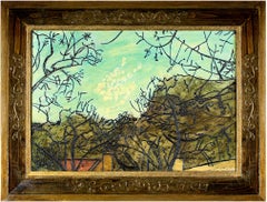 "Evening Sky", Huile sur bois signée par Robert Richter