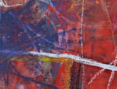 colorful contemporary abstract oil painting expressionist busy signed