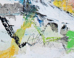 colorful contemporary abstract pastel mixed media expressionist busy signed