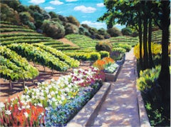 "In The Beginning 5," Pastel Groomed Garden Landscape signed by Victoria Ryan