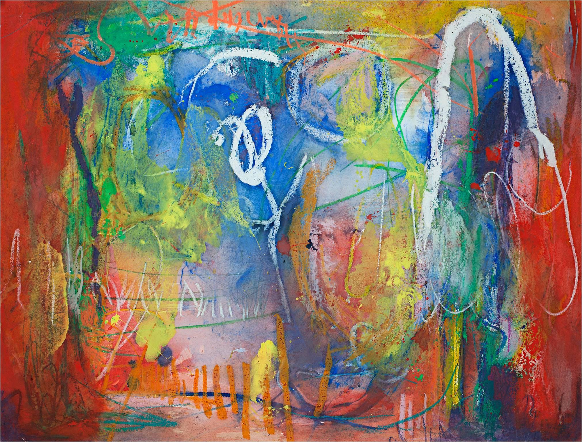 "Heart Stop Happy II" est une œuvre originale en techniques mixtes sur papier aquarelle. Alayna Rose, l'artiste, a signé l'œuvre en bas à droite. Cette pièce présente des marques abstraites en blanc sur diverses marques de couleurs variées. 

22