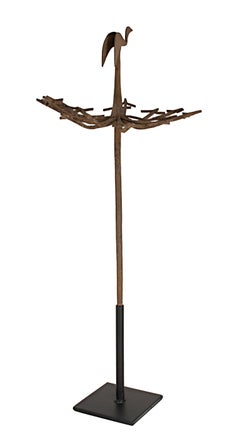 "Bastone da medicina Nigeria-Yoruba", ferro forgiato a mano, creato nel 1900 ca.