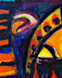 "Gothic Window, " Acrylic on Masonite signed by David Barnett