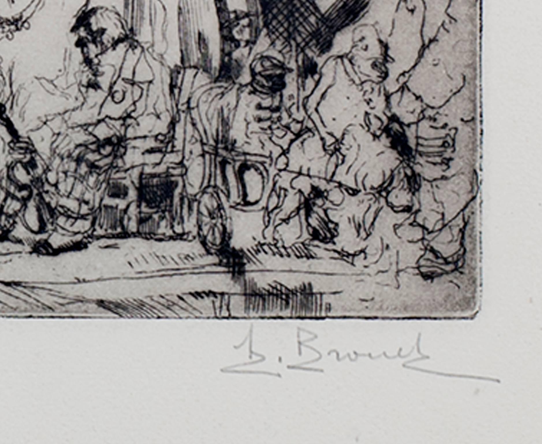 « Le Petit Cirque Prinder », eau-forte originale signée par Auguste Brouet en vente 1