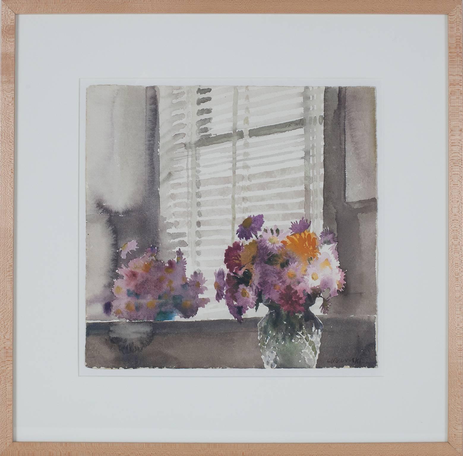 „Vase der Chrysanthemen“, Aquarell signiert von Alicia Czechowski im Angebot 5