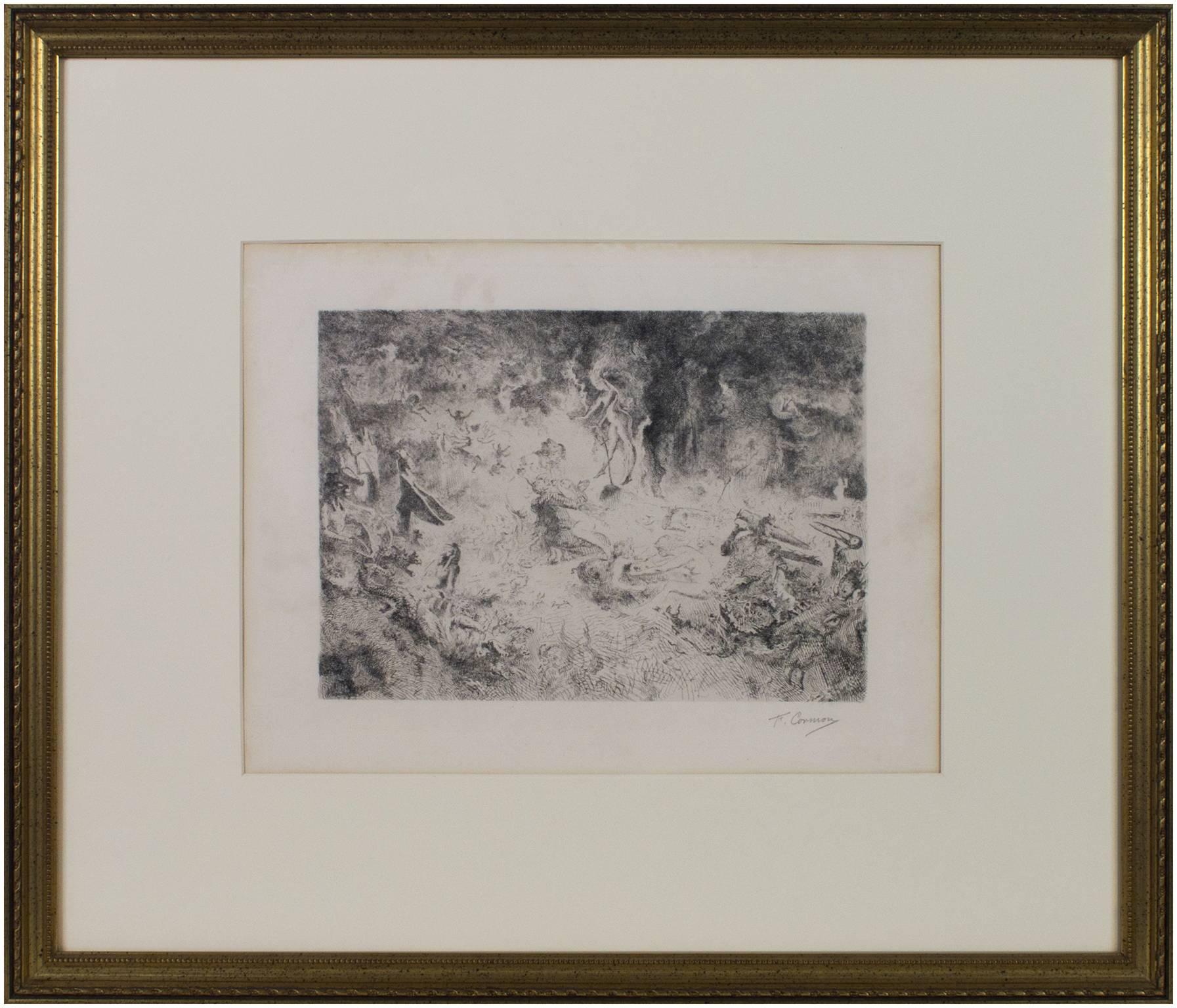 « A Witch's Sabbath/A Porcabeuf », eau-forte signée par Fernand Cormon 5