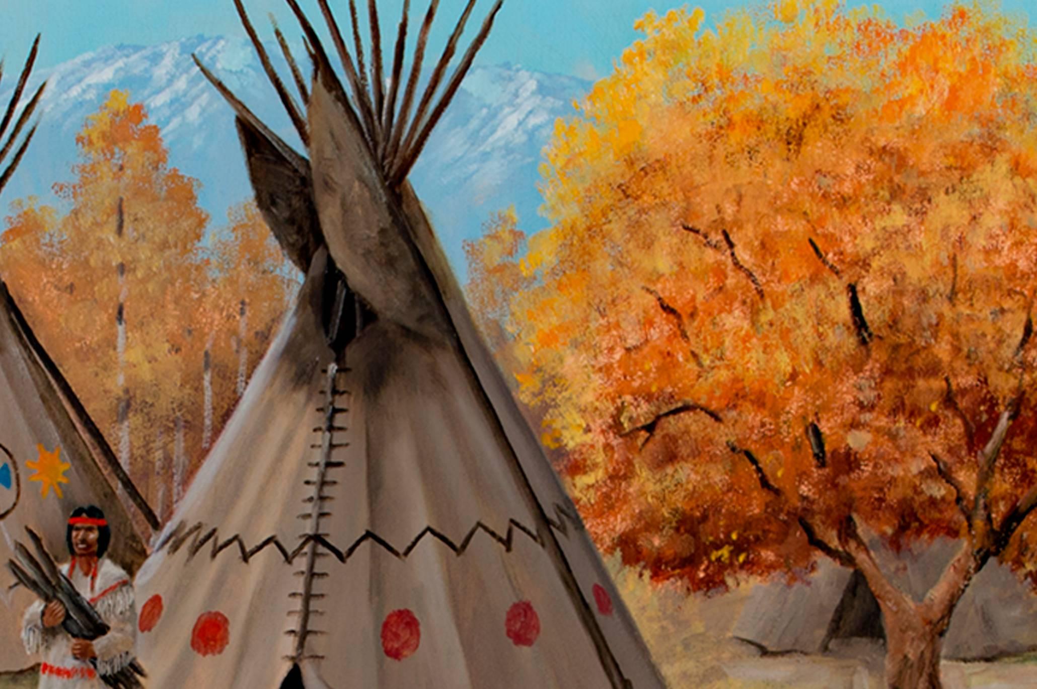 native american village art