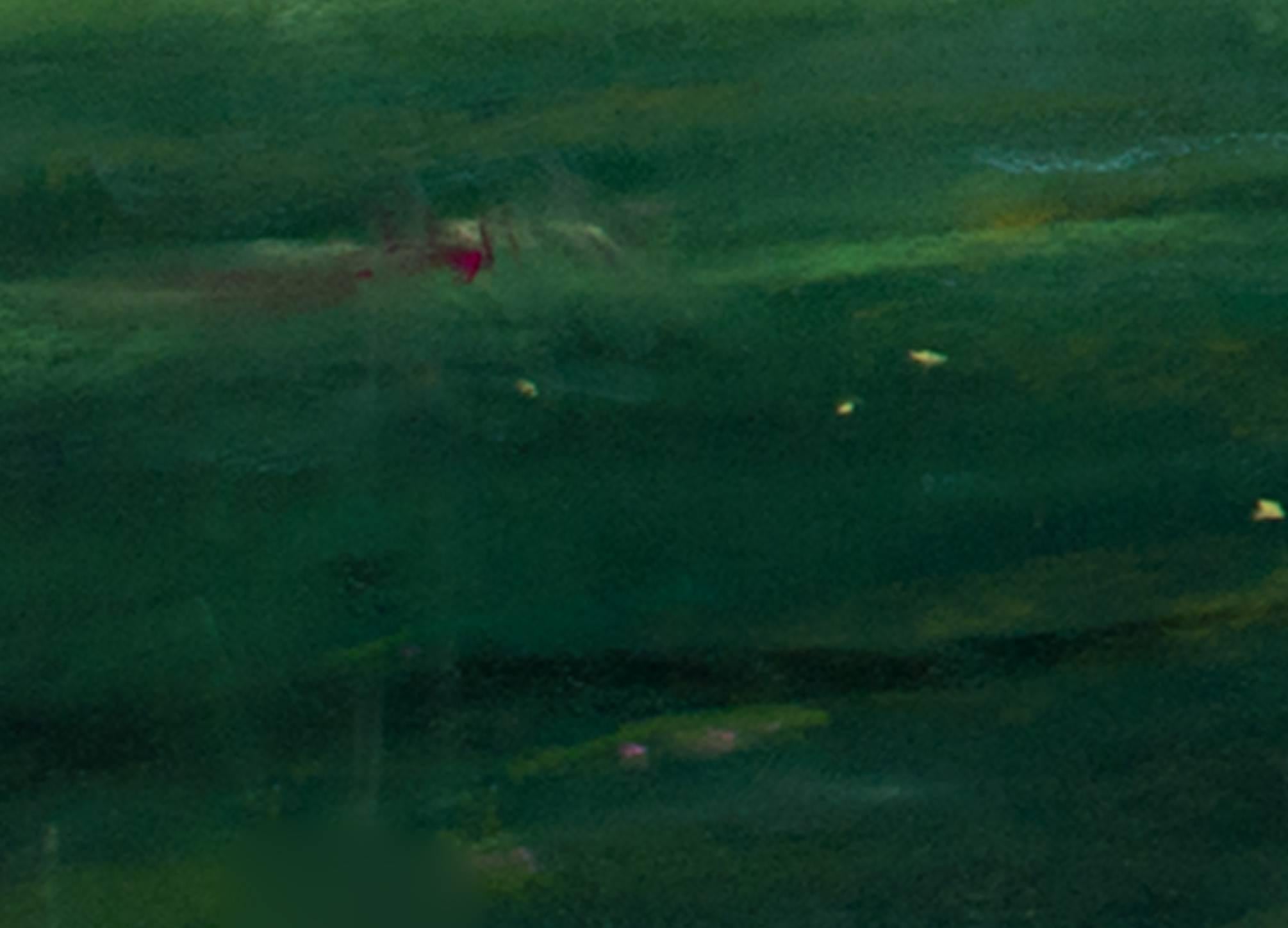 Paysage contemporain pastel phare scène pastorale champ herbe ciel signé en vente 1