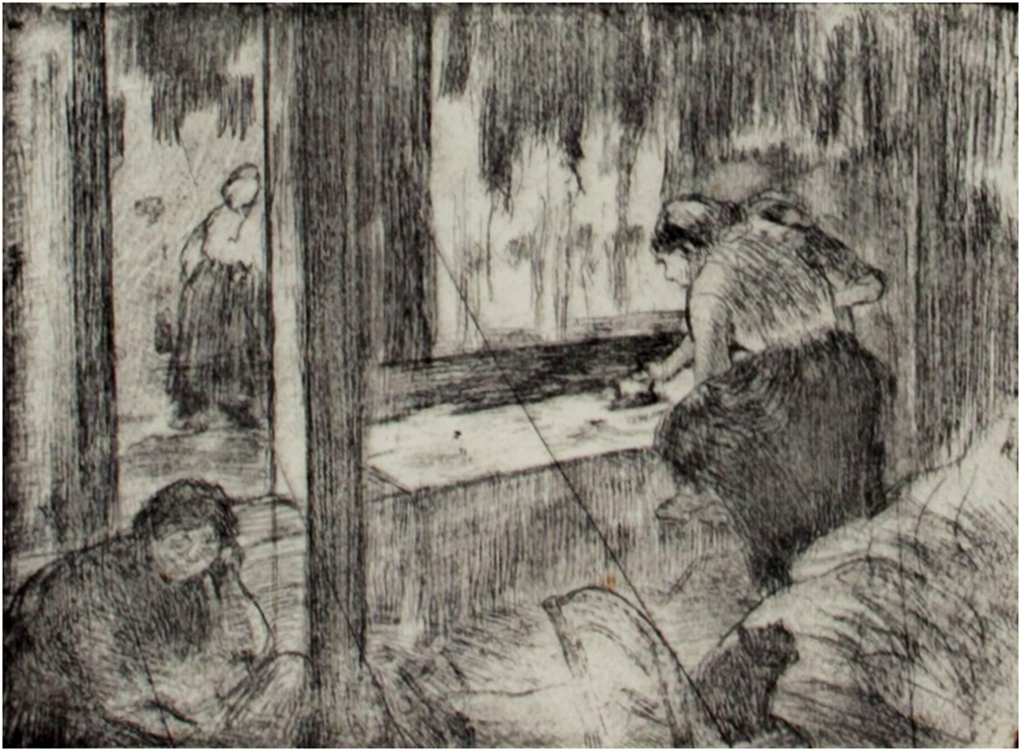 Edgar Degas Figurative Print - Les Blanchisseuses (Le Repassage)-The Laundresses