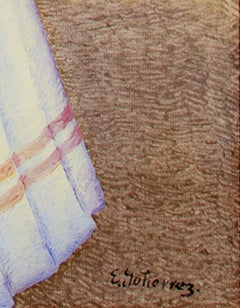 Pintura al óleo figurativa contemporánea con textura madre e hijo en color firmada