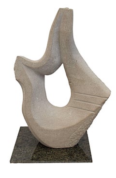 "Guitar Player," Carved Limestone signed by Maureen Bergquist Gray