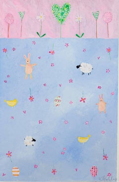 "Sweet Dreams KMH 042, " Acrylic & Mixed Media signed by Katherine Hartley 